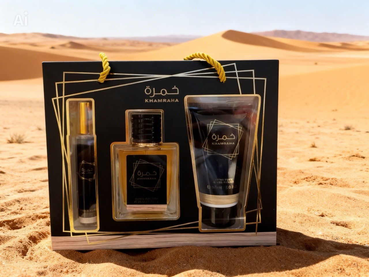Lattafa Khamrah – Coffret Parfum Oriental Unisexe 90 ml + 50 ml + Gel Douche 20 ml | Cadeau Luxe