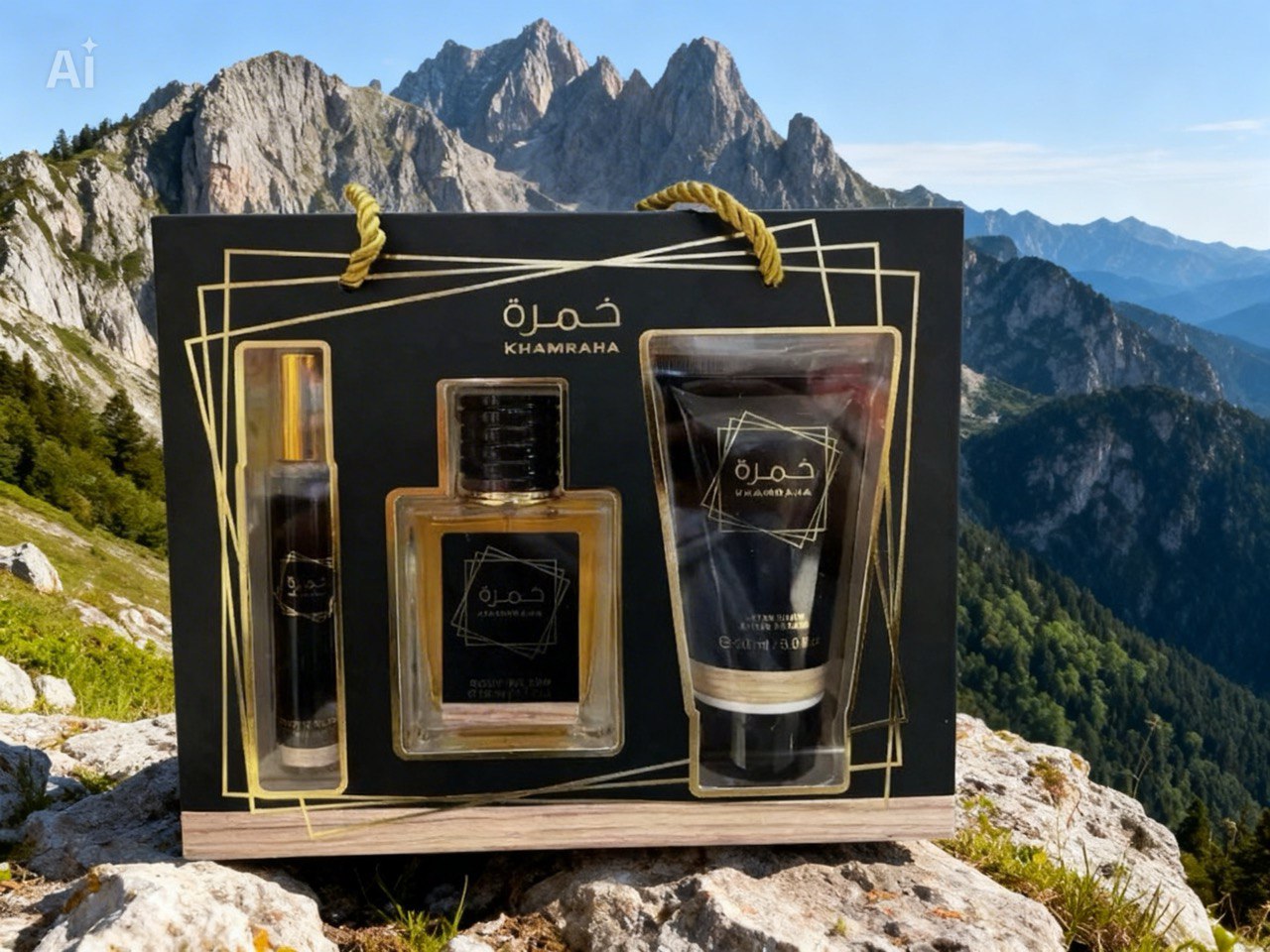 Lattafa Khamrah – Coffret Parfum Oriental Unisexe 90 ml + 50 ml + Gel Douche 20 ml | Cadeau Luxe