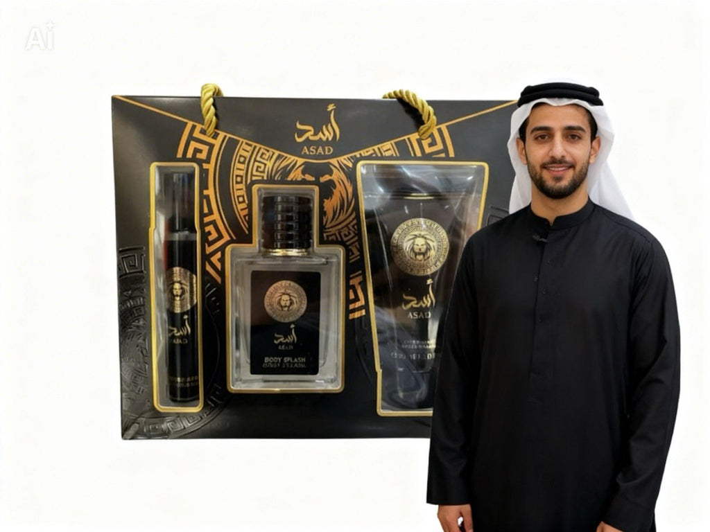 Coffret Parfum Asad – Eau de Parfum 90 ml + 50 ml + Gel Douche 20 ml | Coffret Cadeau Homme Lattafa