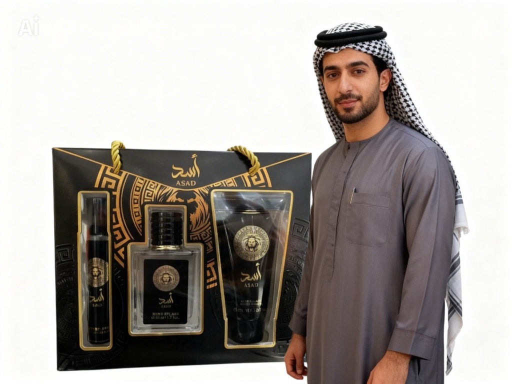Coffret Parfum Asad – Eau de Parfum 90 ml + 50 ml + Gel Douche 20 ml | Coffret Cadeau Homme Lattafa
