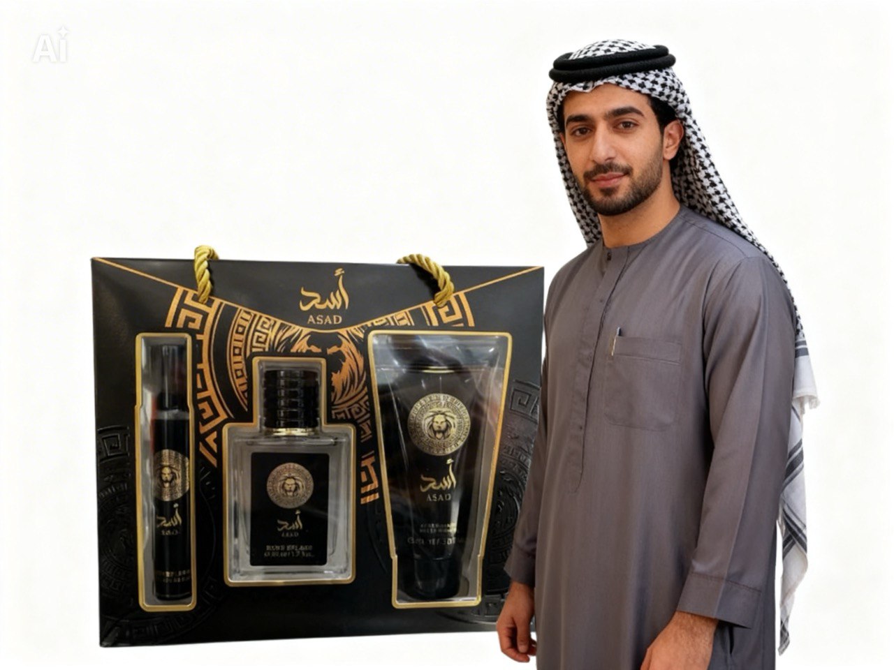 Coffret Parfum Asad – Eau de Parfum 90 ml + 50 ml + Gel Douche 20 ml | Coffret Cadeau Homme Lattafa