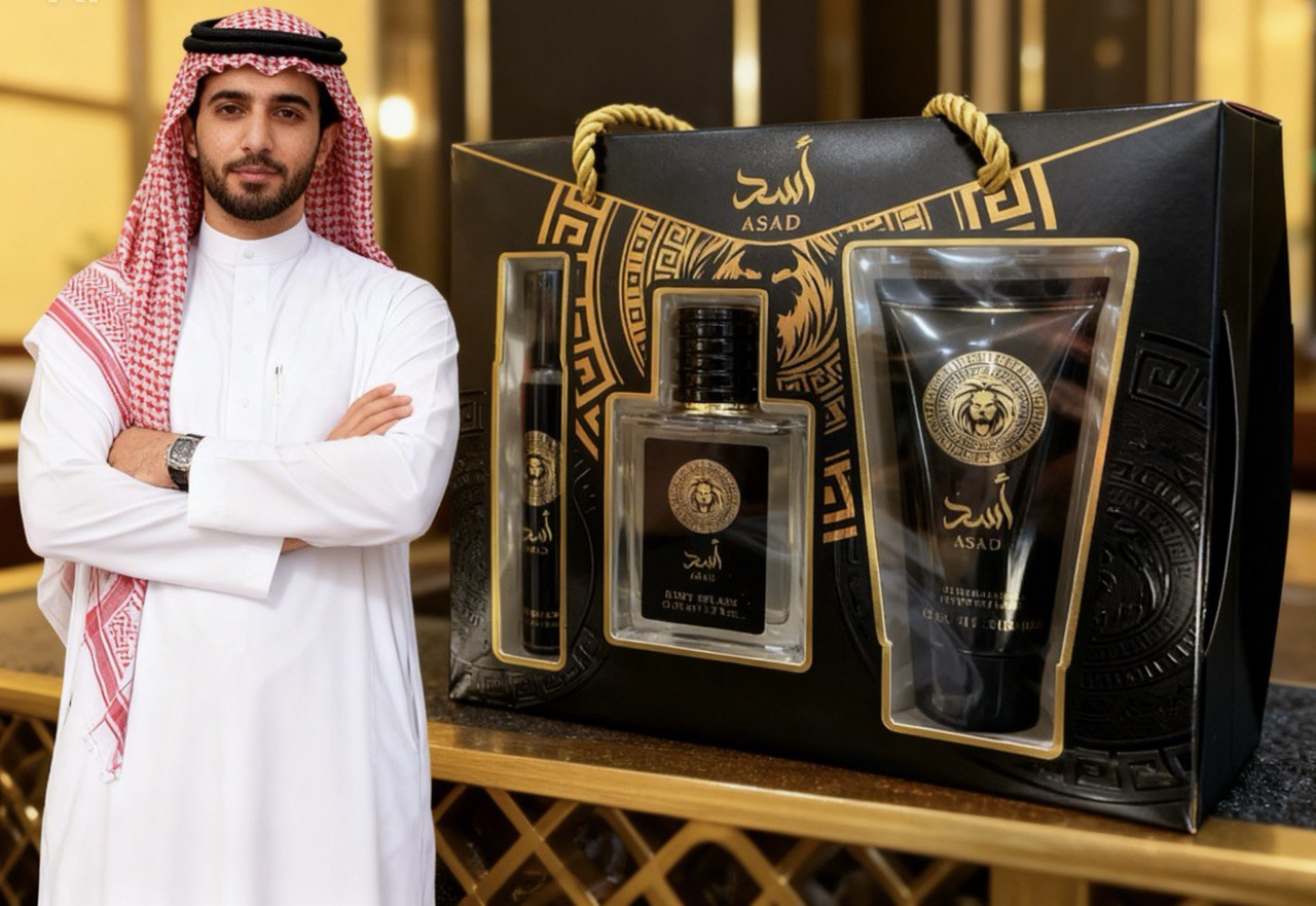 Coffret Parfum Asad – Eau de Parfum 90 ml + 50 ml + Gel Douche 20 ml | Coffret Cadeau Homme Lattafa
