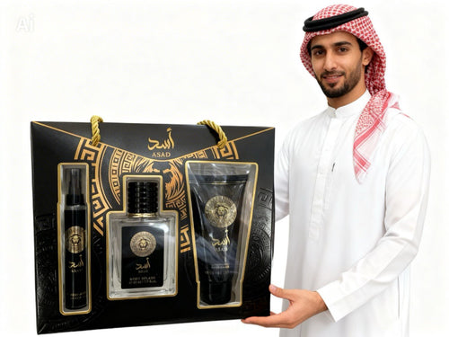 Coffret Parfum Asad – Eau de Parfum 90 ml + 50 ml + Gel Douche 20 ml | Coffret Cadeau Homme Lattafa