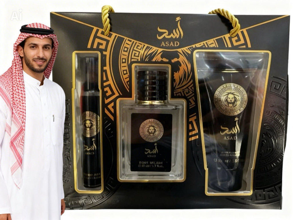 Coffret Parfum Asad – Eau de Parfum 90 ml + 50 ml + Gel Douche 20 ml | Coffret Cadeau Homme Lattafa