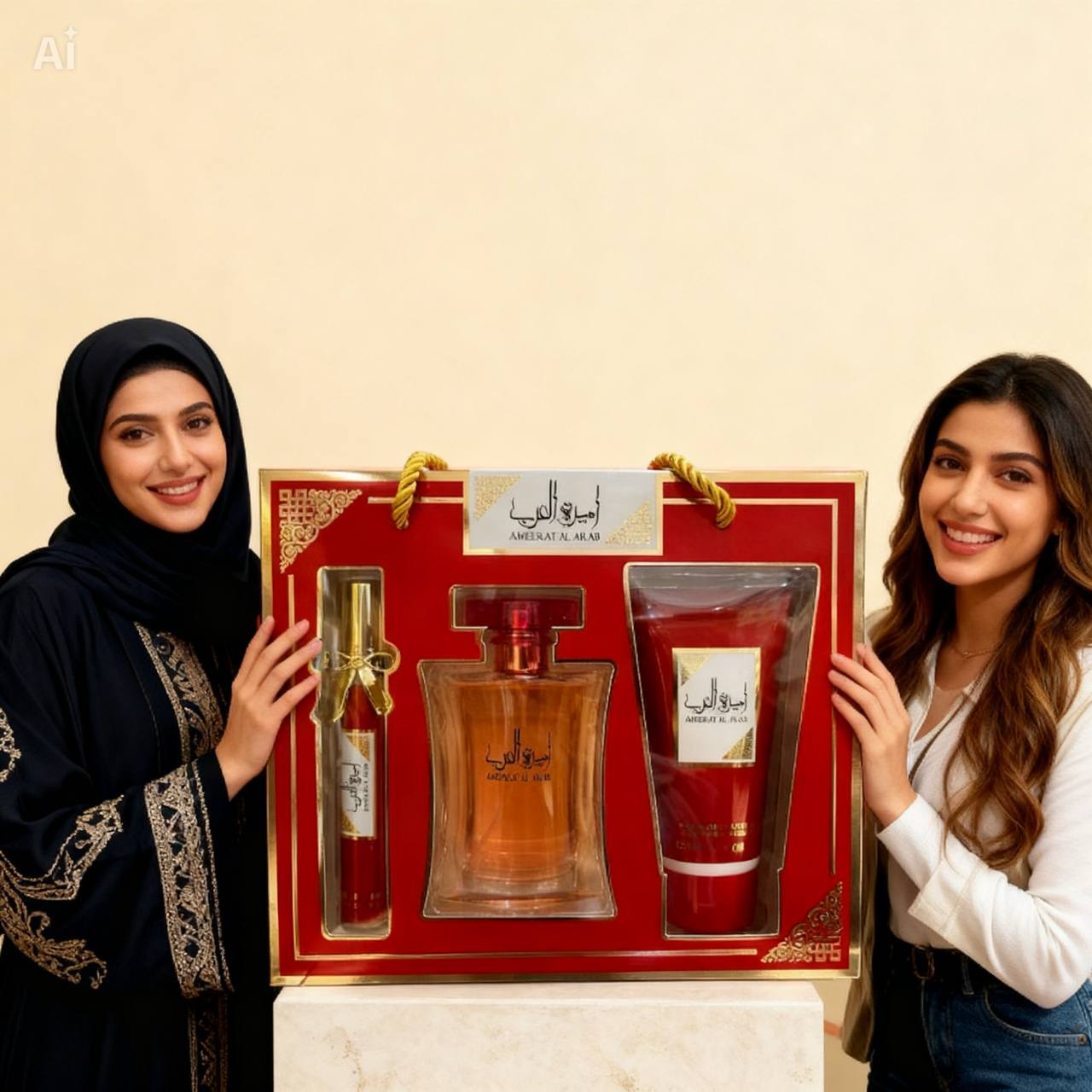 Coffret Ameerat Al Arab – Parfum Femme 90 ml + 50 ml + Gel Douche 20 ml | Cadeau Parfum Oriental